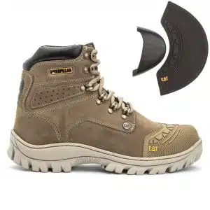 Bota Caterpillar 2190 Creme Nobuck Bico PVC Caterpillar Lançamentos Bota Caterpillar 2190 Creme Nobuck Bico PVC Caterpillar Lançamentos